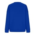 thumbnail image 4 of Women's Oversized Crew Neck Sweatshirt Long Sleeve Loose Fit Plain Basic Pullover Royal Blue 2XL, 4 of 6
