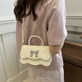 thumbnail image 6 of Yokua Fashionable PU Leather Bowknot Shoulder Bag Pearls Top Handle Crossbody Handbag, 6 of 21