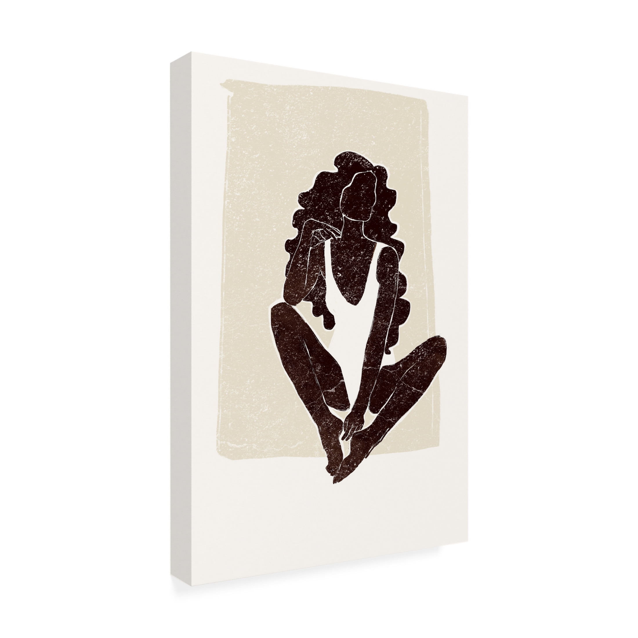 Canvas Wall Art - Yuyu Pont 'Black and Beige III' Wall Art for Living Room, Bedroom, or Office Décor by Trademark Fine Art - 22 x 32 Inches