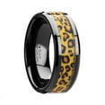 thumbnail image 3 of Namibia Black Ceramic Wedding Band With Cheetah Print Animal Design Inlay, 3 of 4