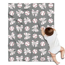 Footballs with Bows Pattern Blanket,Comfortable Soft Lamb Wool Throw Blanket,All Season,Warm Lightweight Blankets for Sofa Bed Couch Living Room Chair,30"x40"