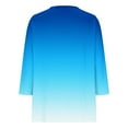 thumbnail image 2 of ZUKMRJPC Women's Casual 3/4 Sleeve T Shirts Gradient Color Button V Neck Tunic Shirts Loose Fit Comfortable Cotton Basic Tee Tops, 2 of 9