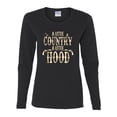 thumbnail image 2 of Wild Bobby, A Little Country, A Little Hood, Pop Culture, Women Graphic Long Sleeve Tee, Black, Small, 2 of 4