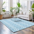 thumbnail image 3 of Area Rugs 4'x6'. Blue Boho Carpet Runner Indoor Outdoor Rugs Home Decor Aesthetic, Vintage Ethnic Tribe Abstract Art Geometric Non Slip Mats Washable Accent Rug for Living Room Bedroom, 3 of 8