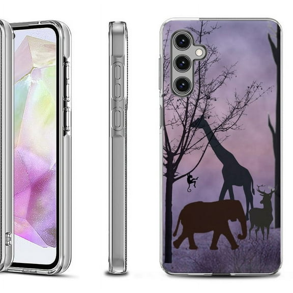 OneToughShield ® Shockproof Phone Case Compatible with Samsung Galaxy A35 5G - Twilight Safari