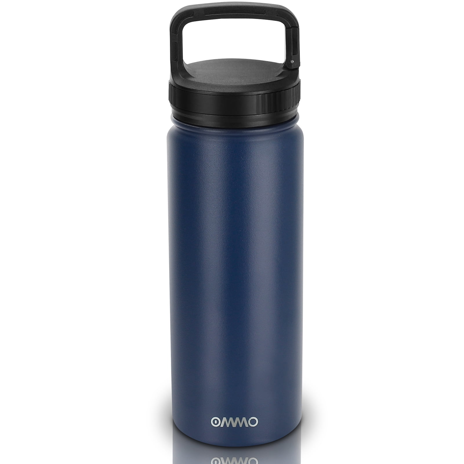 Bright Silver Quatii Stainless Steel Vacuum Insulated Water Bottles Sweat Free Flask with Leak Proof Lid Thermos Keeps Hot and Cold Travel Coffee Mug 17 oz