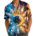 thumbnail image 3 of Magic Flame Bowling Hawaiian Shirts For Men Planet Fire Shirt Mens Hawaiian Shirts Short Sleeve Button Down Shirt Men, 3 of 7