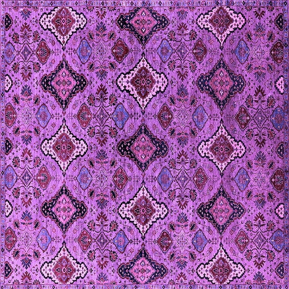 Ahgly Company Indoor Square Oriental Purple Industrial Area Rugs, 4' Square