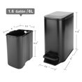 thumbnail image 3 of Timotech Bote de Basura Peque&ntilde;o para Ba&ntilde;o de 6L con Tapa con Cierre Suave y Pedal Escalonado, Bote de Basura para Cocina de Acero Inoxidable de 6L con Recipiente Interior Extra&a, 3 of 7
