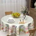 thumbnail image 6 of Easter Tablecloth Round 60 Inches Holiday Bunny Eggs Table Cloths Spring Easter Floral Table Cover Washable Table Cloth for Easter Coloring Tablecloth for Kitchen Party Dinner Tabletop Decoration, 6 of 6