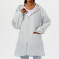 thumbnail image 6 of iHPH7 Womens Rain Jacket with Hood Hooded Rain Coats for Women Windbreaker Jacket Women Travel Rain Coats for Women Packable Fall Coats Active Wear Jackets for Woman Workout Jackets for Woman Gray XL, 6 of 8
