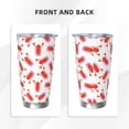 thumbnail image 3 of Lsque Crayfish And Hearts Pattern 20oz Car Cup with Lid and Straw, Insulated Coffee Cup with Straw Topper, Spill Proof Travel Coffee Mug, Stainless Steel Tumble-Straw Three-piece Set, 3 of 8