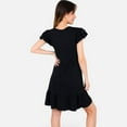 thumbnail image 5 of Women's Ruffle Sleeve V-Neck Dress with Tiered Hem and Relaxed Fit - X Large, Black, 5 of 7