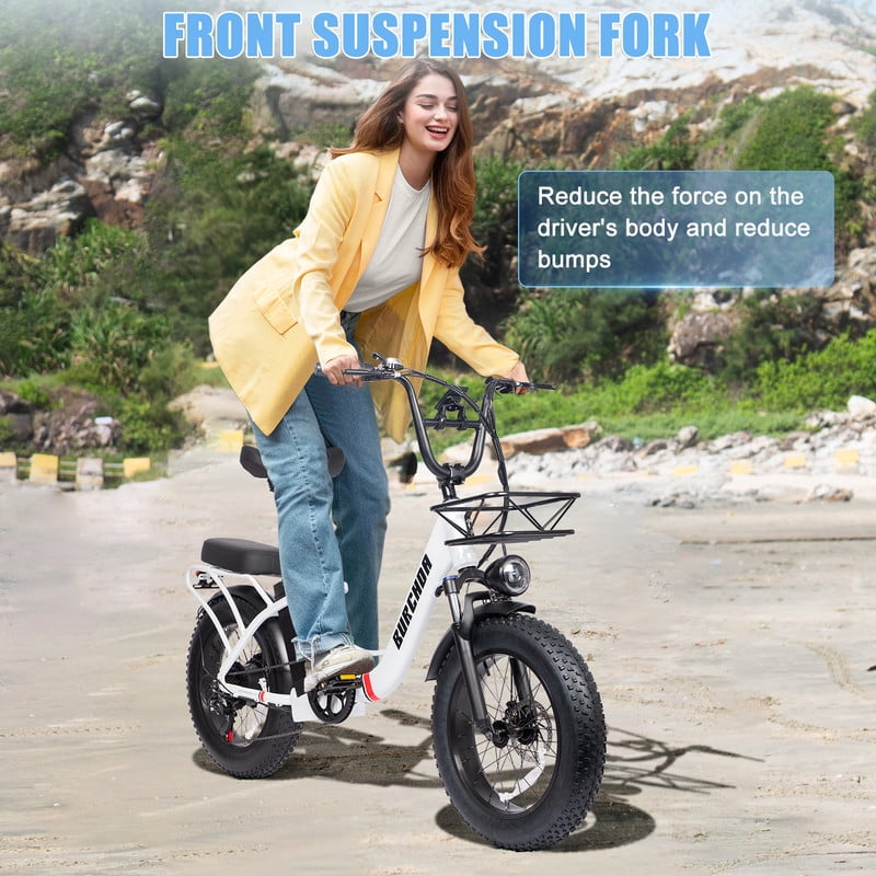 Electric Bike for Adults 20'', 800W UL2849 48V 32AH 110Miles Long Range Ebike up to 30mph Full Suspension E-mountain bike 4.0 Fat Tire Off-road, 2 Seats outdoor Dual Disc Brakes Electric bicycle