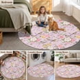 thumbnail image 5 of Pink Spring Floral Round Area Rug 4Ft Washable Circle Rugs for Bedroom Dining Room, Elegant Farmhouse Flowers Birds Watercolor Non-Slip Carpet Floor Mats Indoor Outdoor Carpet Runner Home Decor, 5 of 8