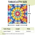 thumbnail image 2 of Colorful Rainbow Tie Dye Spiral Pattern Square Fitted Tablecloth with Elastic Edge,Square Table Cover,Washable Elastic Table Cover for Home Kitchen Party Decor 34"x34", 2 of 6