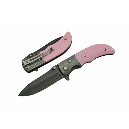 SPRING ASSIST FOLDING POCKET KNIFE Pink Women's Girl Blade Rescue EDC
