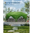 thumbnail image 3 of 10x20 Pop Up Canopy Tent with 4 Sidewalls, Heavy Duty Outdoor Canopy UPF 50+ All Season Waterproof Commercial Street Vendors Party Tents with Roller Bag, 8 Stakes & 6 Sandbags,Green, 3 of 7