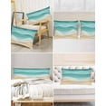 thumbnail image 6 of Hokiten King Size Pillow Cases Set of 2, Pillow Covers for Bed, Turquoise Satin Pillowcases with Zipper for Hair/Skin, Pillow Protector Cover, Ocean Wave Stripes Modern Abstract Beach 20x36 Inches, 6 of 6
