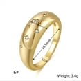 thumbnail image 5 of Size 6 CZ Moon Star Burst Chunky Ring for Women Crystal Croissant 18K Gold Plated Finger Bands Wide Statement Rings, 5 of 7