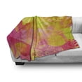 thumbnail image 3 of Pastel Soft Flannel Fleece Throw Blanket, Nature Inspired Watercolor Paintbrush Spring Yard Psychedelic Artwork, Cozy Plush for Indoor and Outdoor Use, 50" x 60", Apple Green Marigold, by Ambesonne, 3 of 6
