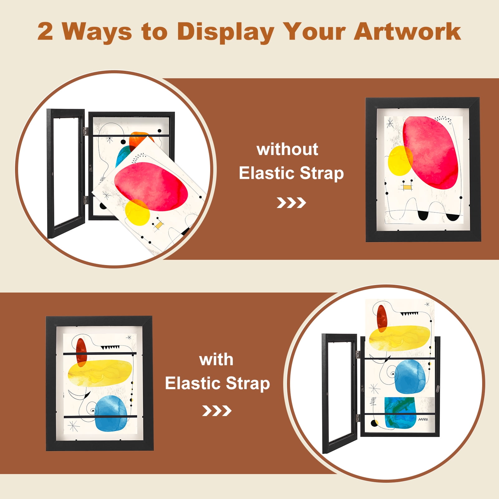 Art Frames Magnetic Front Open Changeable for Poster Paintings Artwork Photo Pictures, Black