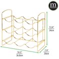 thumbnail image 3 of mDesign Decorative Wire Standing Wine Bottle Rack - Holds 9 Bottles - Soft Brass, 3 of 6