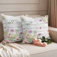 thumbnail image 2 of Pink Spring Floral Pillow Covers 2 Pack Watercolor Botanical Wildflowers Board Pillowcase Waterproof Outdoor Throw Pillow Cover for Patio Garden Square Cushion 20”x20”, 2 of 9