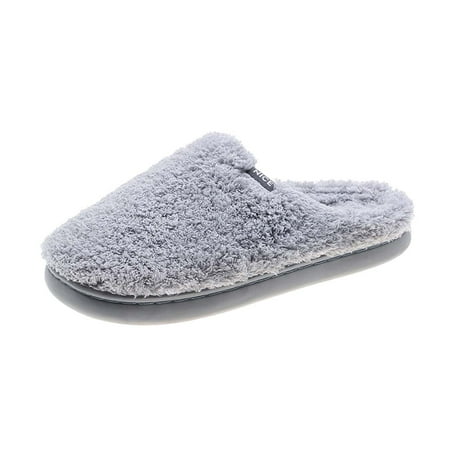 

Honeeladyy Solid Color Baotou Wool Slippers Women s Indoor Home Winter Warm Leisure Cotton Slippers Gray Clearance under 10$