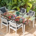 thumbnail image 2 of Spring Easter Bunny Table Cloths for 3 Foot Rectangle Tables, Green Wooden Red Floral Easter Eggs Patio Waterproof Elastic Fitted Tablecloths, Washable Rectangular Table Cover for Camping, 2 of 8