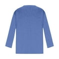 thumbnail image 4 of tklpehg Plus Size Casual Tops for Women Lightweight Classic Solid Color Comfy Loose Going Out Tops Long Sleeve Tunic Tops V-Neck Blouses (Blue,M), 4 of 4