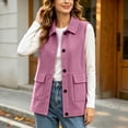 thumbnail image 2 of Staron Fall Vest for Women Casual Knit Vest Sleeveless Solid Lightweight Comfy Loose Longline Vest Jacket Hot Pink XL, 2 of 7