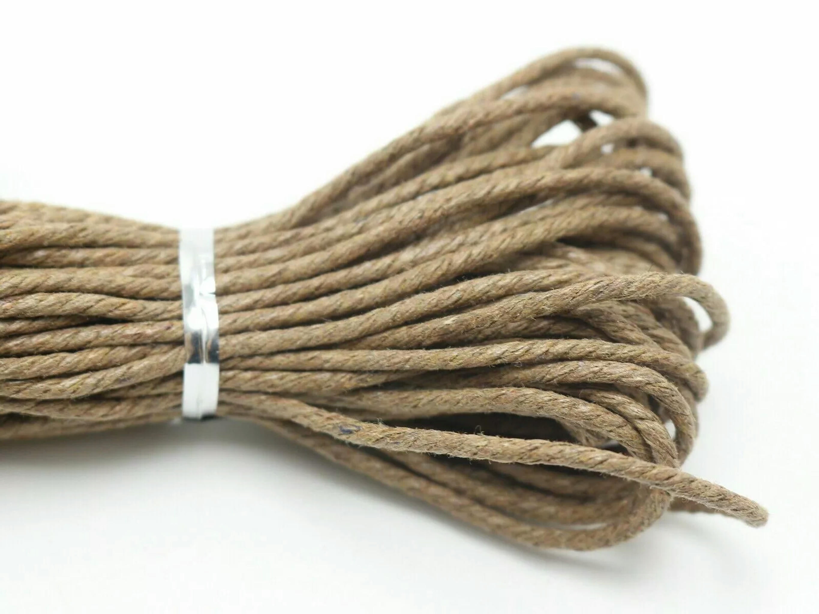 EOEMY 100 Meters Coffee Waxed Twisted Cotton Cord Thread Line 2mm Macrame Rope String