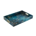 thumbnail image 3 of A&B Home Decorative Tray with Handles - Modern Minimalist Style Faux Leather Set of 2 Perfume Tray for Ottoman Couch Centerpiece Table Décor, Blue, 3 of 10