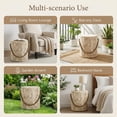 thumbnail image 4 of Rustic Outdoor Grain Side Table Ceramic Build in Brown Finish, 4 of 8