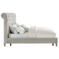 thumbnail image 3 of TOV Furniture Putnam Grey Velvet Bed Brown Wood, Upholstered Nailhead Trim, Tufted King, 3 of 5