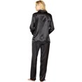 thumbnail image 4 of Intimo Womens' Button Front Charmeuse 2-Piece Long-Sleeve Collared Pajama Pant Set Sleepwear Loungewear, 4 of 6