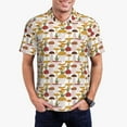 thumbnail image 3 of Balery Mushroom Printed Men’s Short Sleeve Polo Shirt, Midweight Men's Shirt,Golf Polo shirts -3X-Large, 3 of 9
