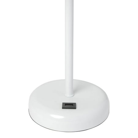 Limelights - Stick Lamp with USB charging port and Fabric Shade 2 Pack Set - White