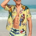 thumbnail image 7 of Kll Men'S Hawaiian Shirt Short Sleeve Button Down Beach Shirts-Beautiful Bright Birds And Flowers, 7 of 7