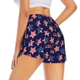 thumbnail image 2 of Uemuo American Stars Pattern Women's Athletic Shorts High Waisted Running Shorts with Liner Pockets Gym Elastic Workout Shorts-, 2 of 9