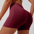 thumbnail image 4 of VV AVEORS Biker Shorts Women With Pockets - High Waisted Stretchy Soft Athletic Yoga Workout Gym Spandex Tummy Control Shorts Wine S, 4 of 9