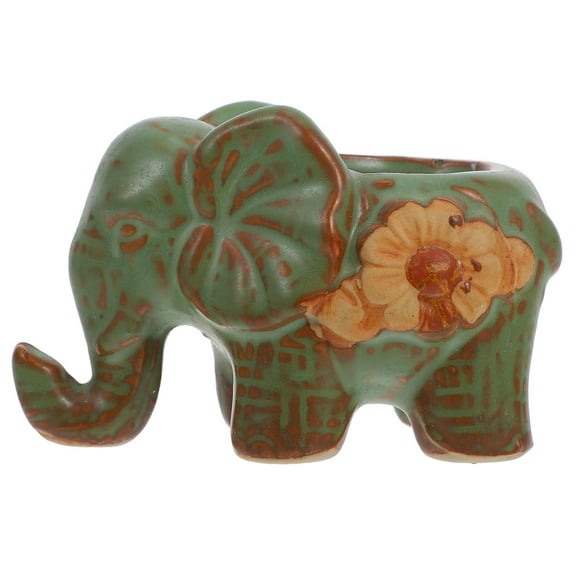 GOOHOCHY Mini Ceramic Elephant Succulent Planter Cute Animal Ceramic Pot For Indoor Plants Small Flower Pot For Cactus Decorative Flowerpot