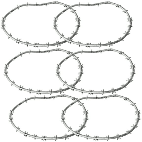 Set of 6 Silver Barbed Wire Sections for WWE & AEW Wrestling Action Figures