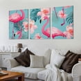 thumbnail image 2 of Shadudu Flamingo Flowers Canvas Print Triptych Set Abstract Wall Art Decor 12x16 Inches (Pack of 3) 12"x16"x3pcs, 2 of 6