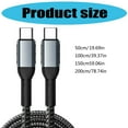 thumbnail image 5 of Zeiwohndc 50cm to 200cm 100W USB C to USB C Charging Cable Line 5A Support 480Mbps Data, 5 of 10
