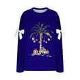 thumbnail image 5 of Cmfcve Xmas Sweatshirts for Woman Plus Size Christmas Tree Bow Comfortable Holiday Tops Solid Color Drop Shoulder Pullover Cute Apparel, 5 of 5