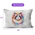thumbnail image 4 of Watercolor Drip Ragdoll Pop Art Colorful Portrait Artwork Pillow Cushion Double Sided Cat Lover Kitten Owner Gifts Idea Throw Pillow - 01009, 4 of 4