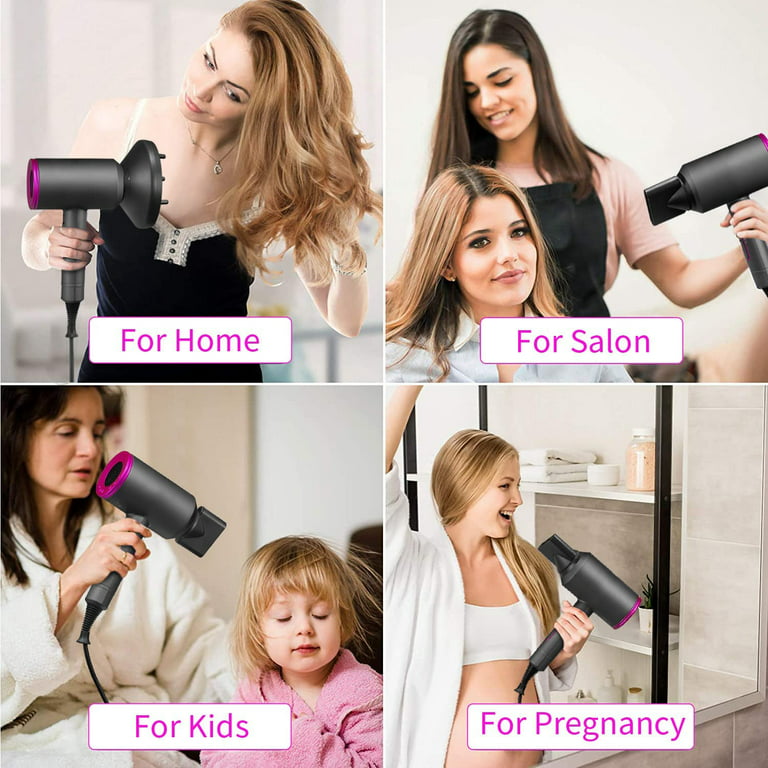 Flying Ideas Ionic Hair Dryer 1800W Blow Dryer Pro Hairdryer With 1 Nozzle  1 Diffuser, 3 Heating, 2 Speed