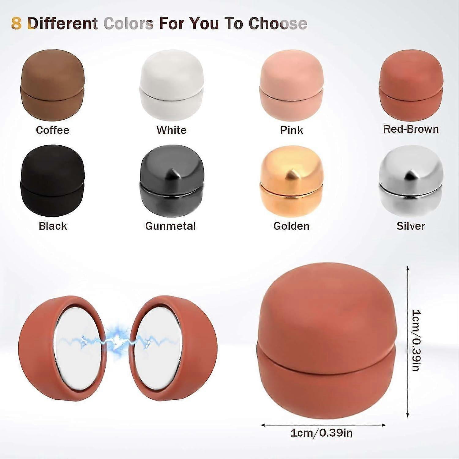 8 Pcs Hijab Magnet Pins, Multi-Purpose Strong Hijab Pins Colorful Hijab Magnets Pinless Brooch Small Magnetic Scarf Clasp